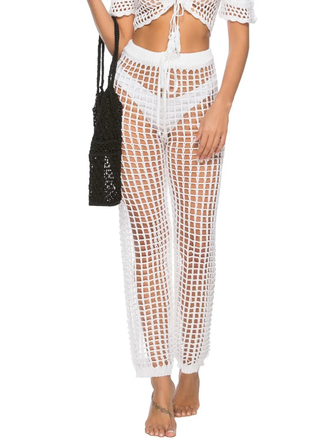 Cutout High Waist Swim Pants Trendsi