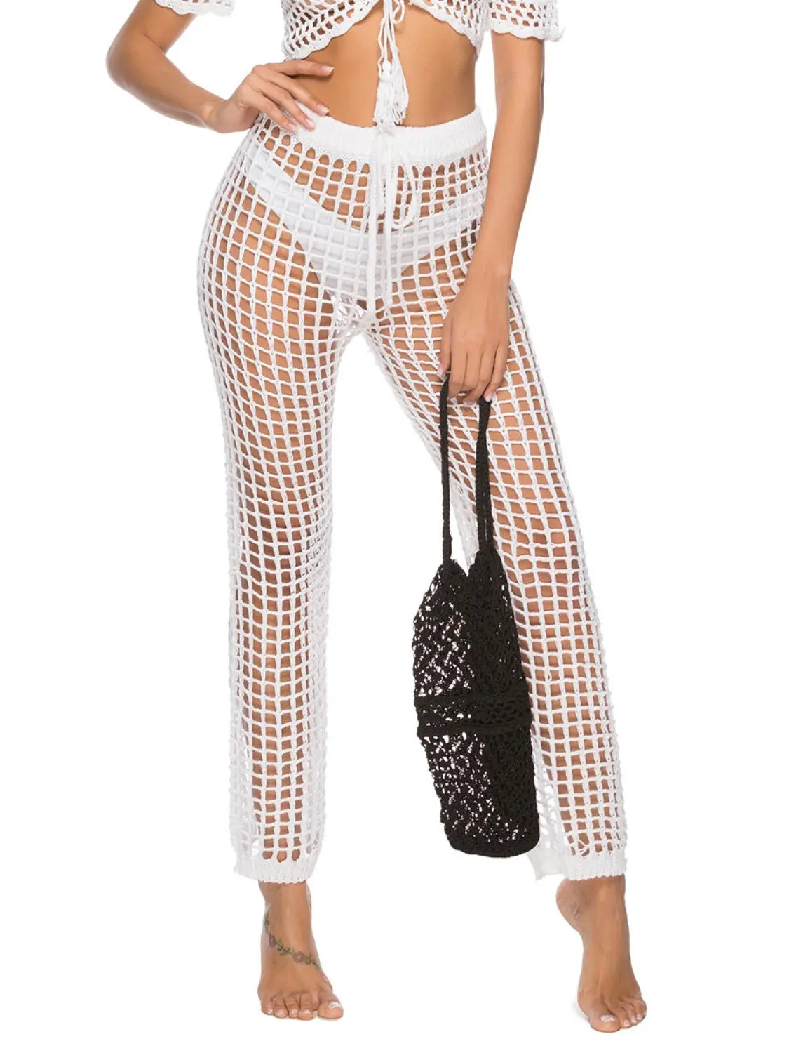 Cutout High Waist Swim Pants Trendsi
