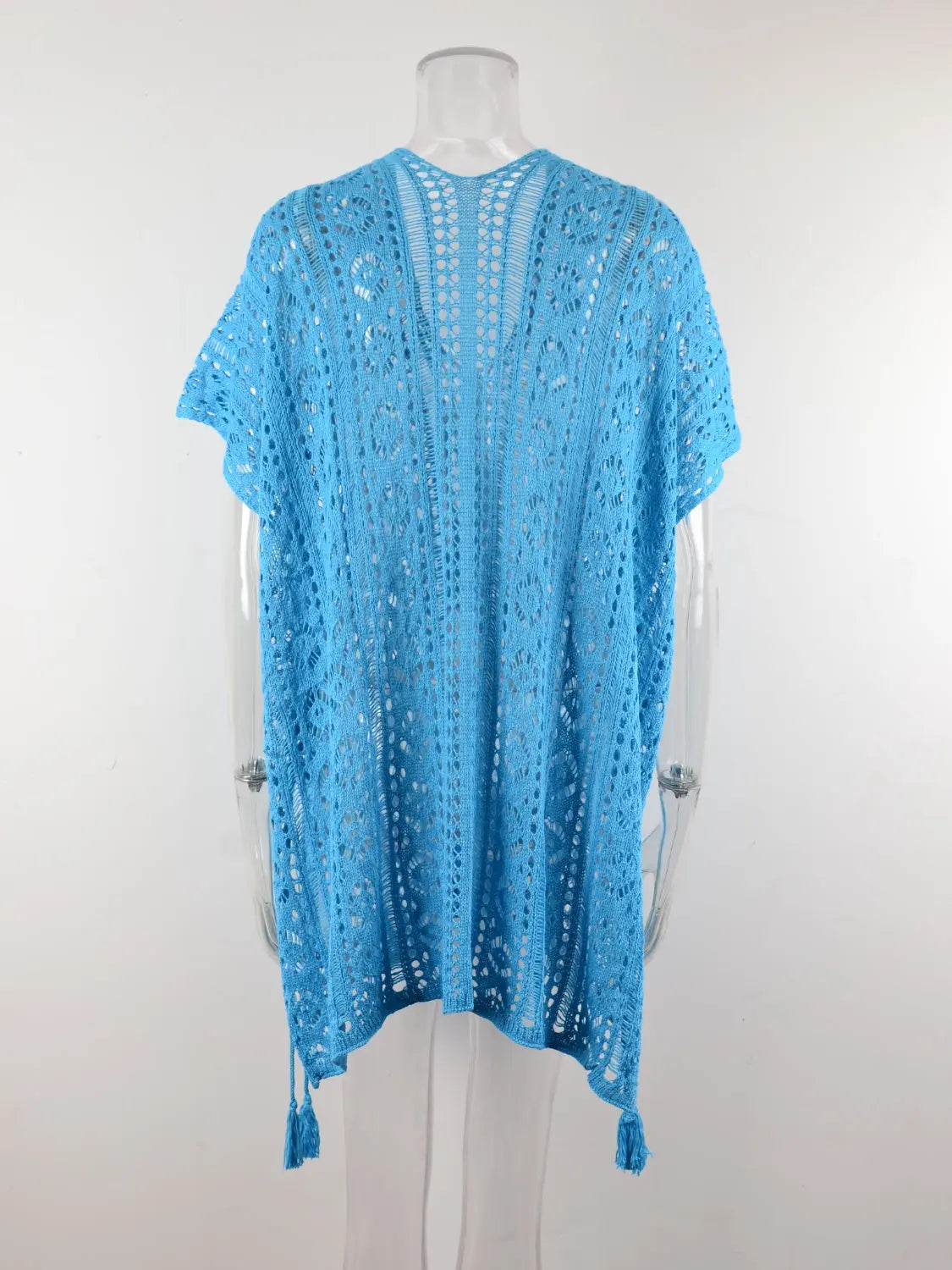 Cutout V-Neck Cover-Up with Tassel Trendsi