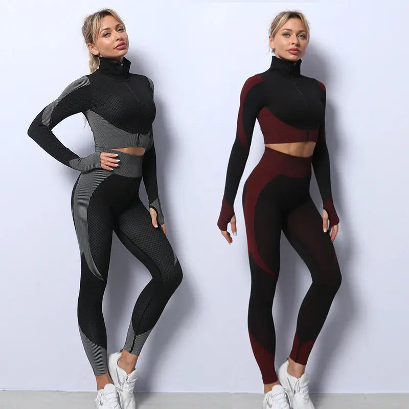 3PCS Yoga Set Seamless Sport Set Women Gym Clothing Leggings Women Crop Top Sports Bra Women Fitness Gym Set Womens Outfits Tracksuit shuna&