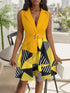 Collared Neck Sleeveless Mini Dress - Shuna Clothing  LLC
