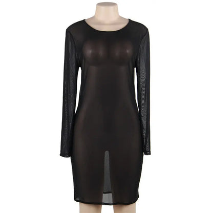 European And American Plus Size Lingerie Mesh Dress shuna&