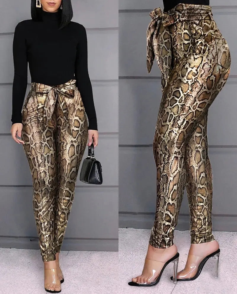 Fashion casual PU pants leather pants Trendsi