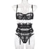 Yimunancy 3-piece Lingerie Set Women Transparent Sexy Bra Set Ladies Lace Lingerie Intimates Underwear Set shuna&